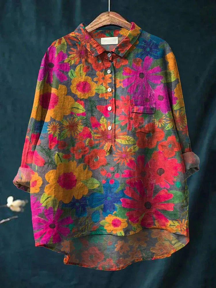 GIANNA™ - T-shirt with Plant Art