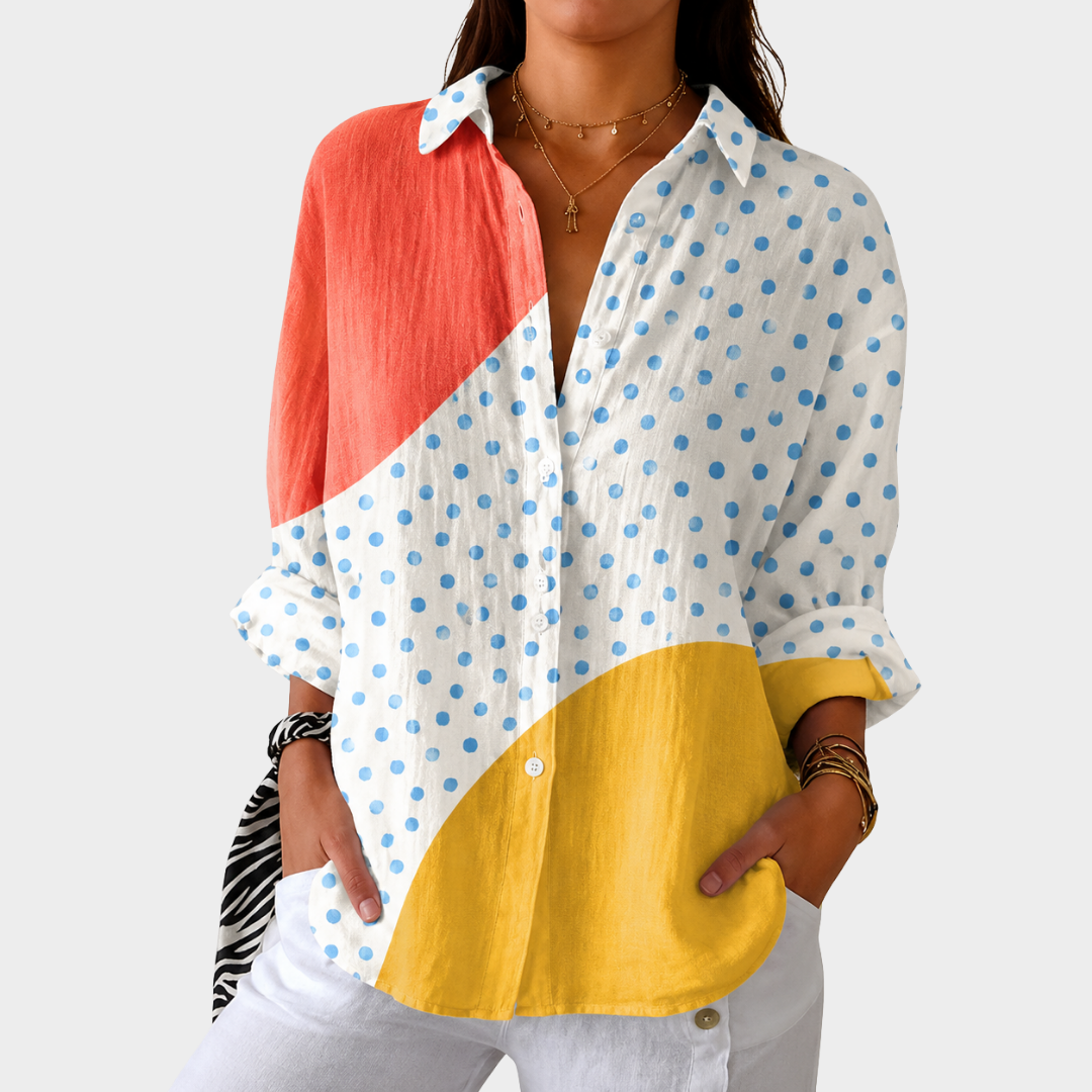 Lightweight and colorful blouse with print