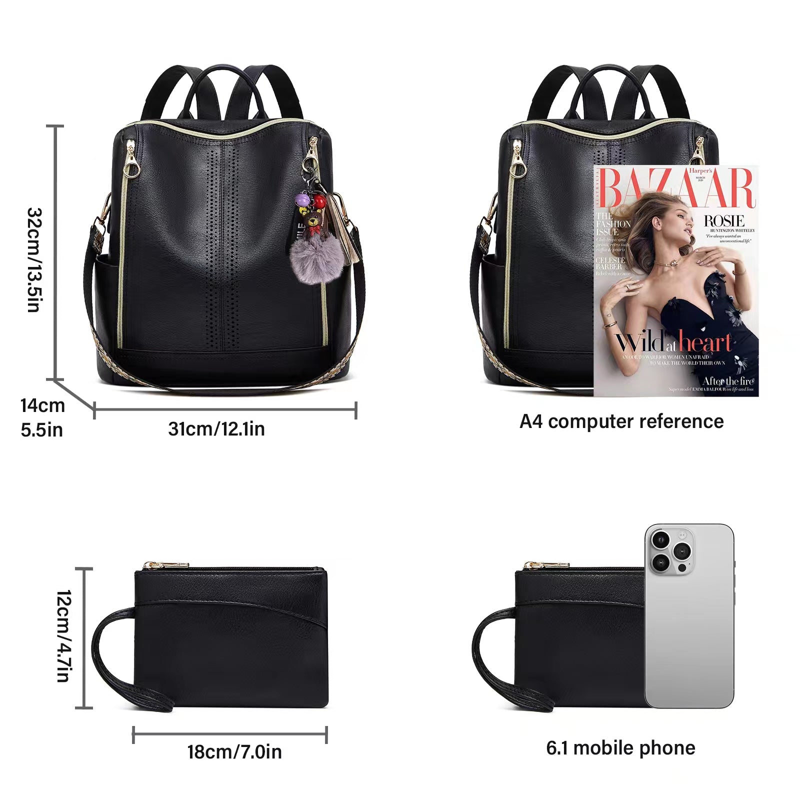 Charlotte | Convertible Backpack + FREE Pouch