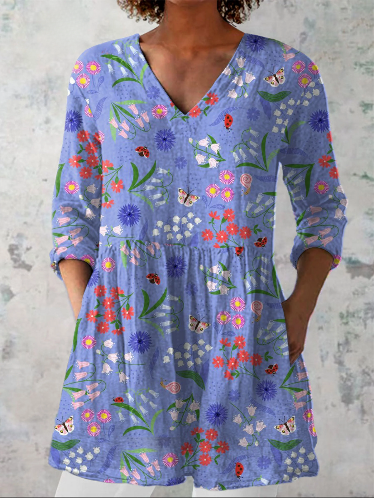 Aline | Elegant V-Neck Long Blouse