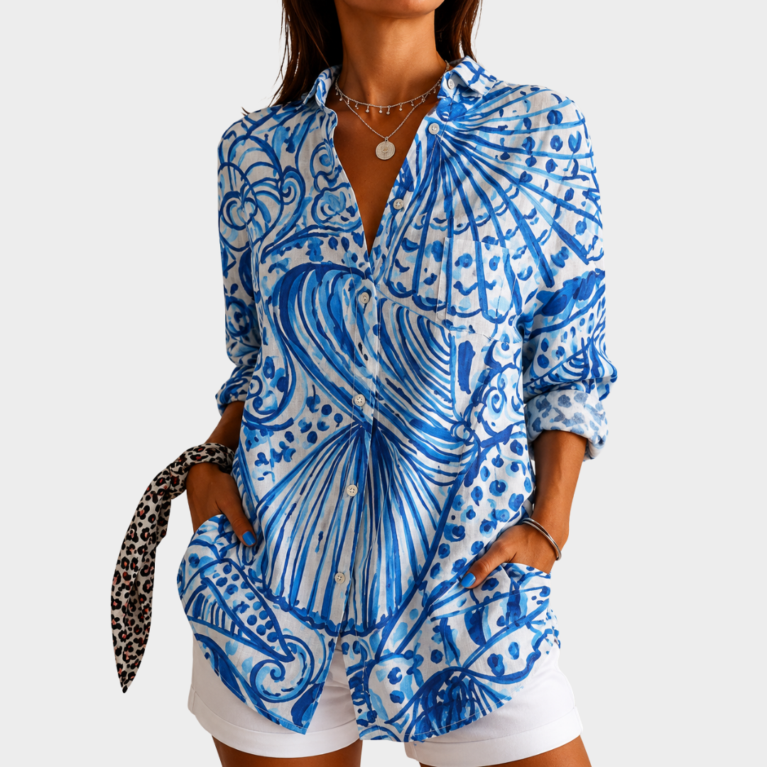 Seaside Shell Print Shirt
