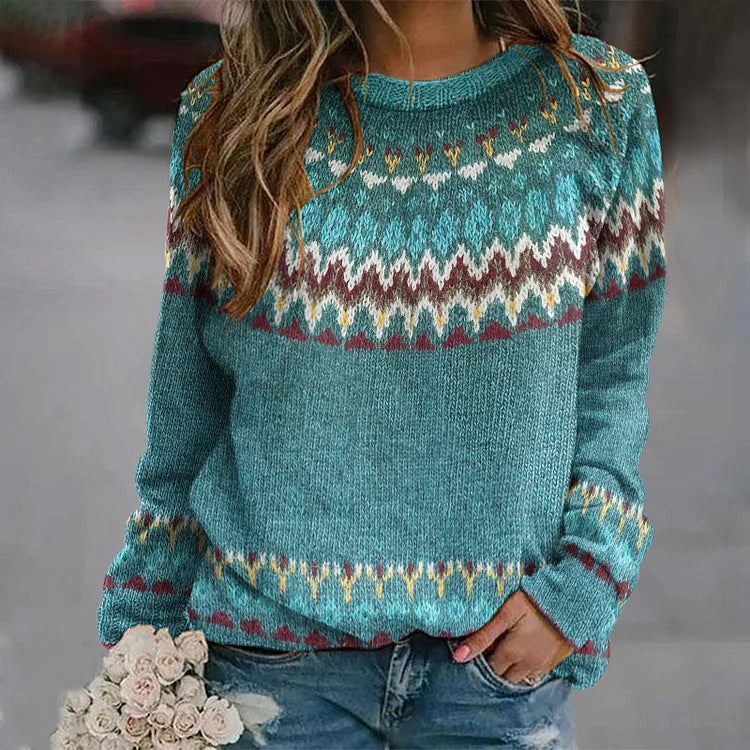 Heather Icelandic Fair Isle Sweater