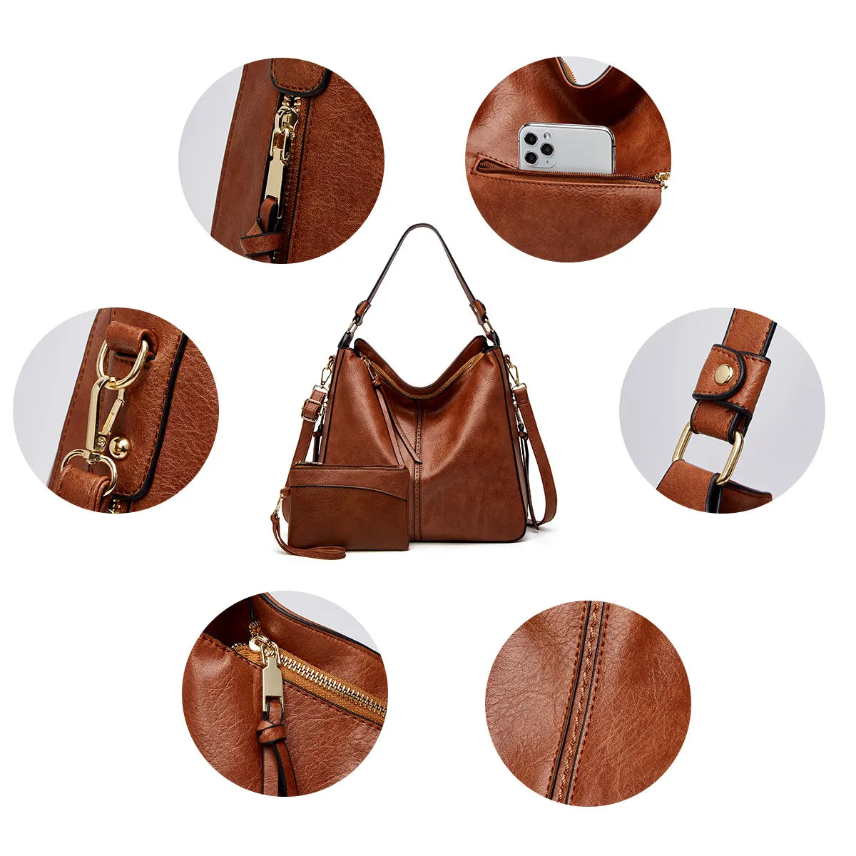 Karin | Anti-Theft Hobo Handbag + FREE Pouch