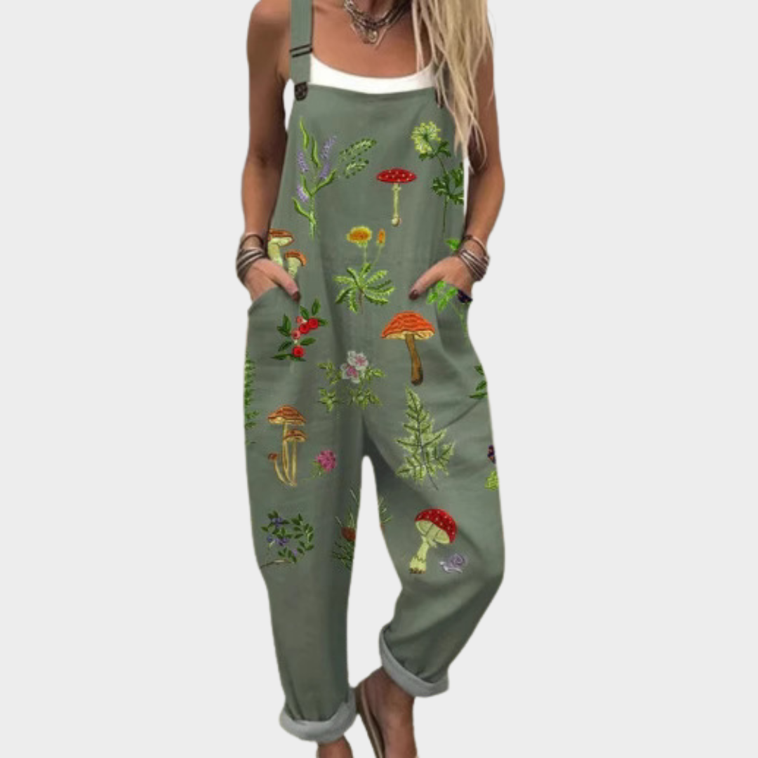Comfortable Printed Overalls