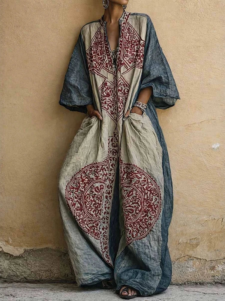 Seraphina™ | Bohemian Artisan Linen Jumpsuit