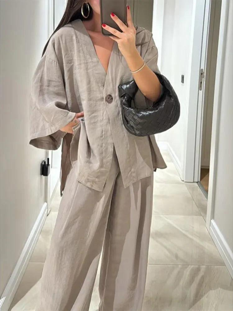 The Ava Set | Effortless Cotton-Linen Elegance