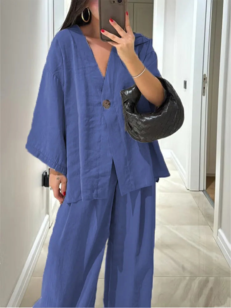 The Ava Set | Effortless Cotton-Linen Elegance