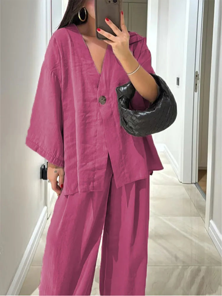 The Ava Set | Effortless Cotton-Linen Elegance