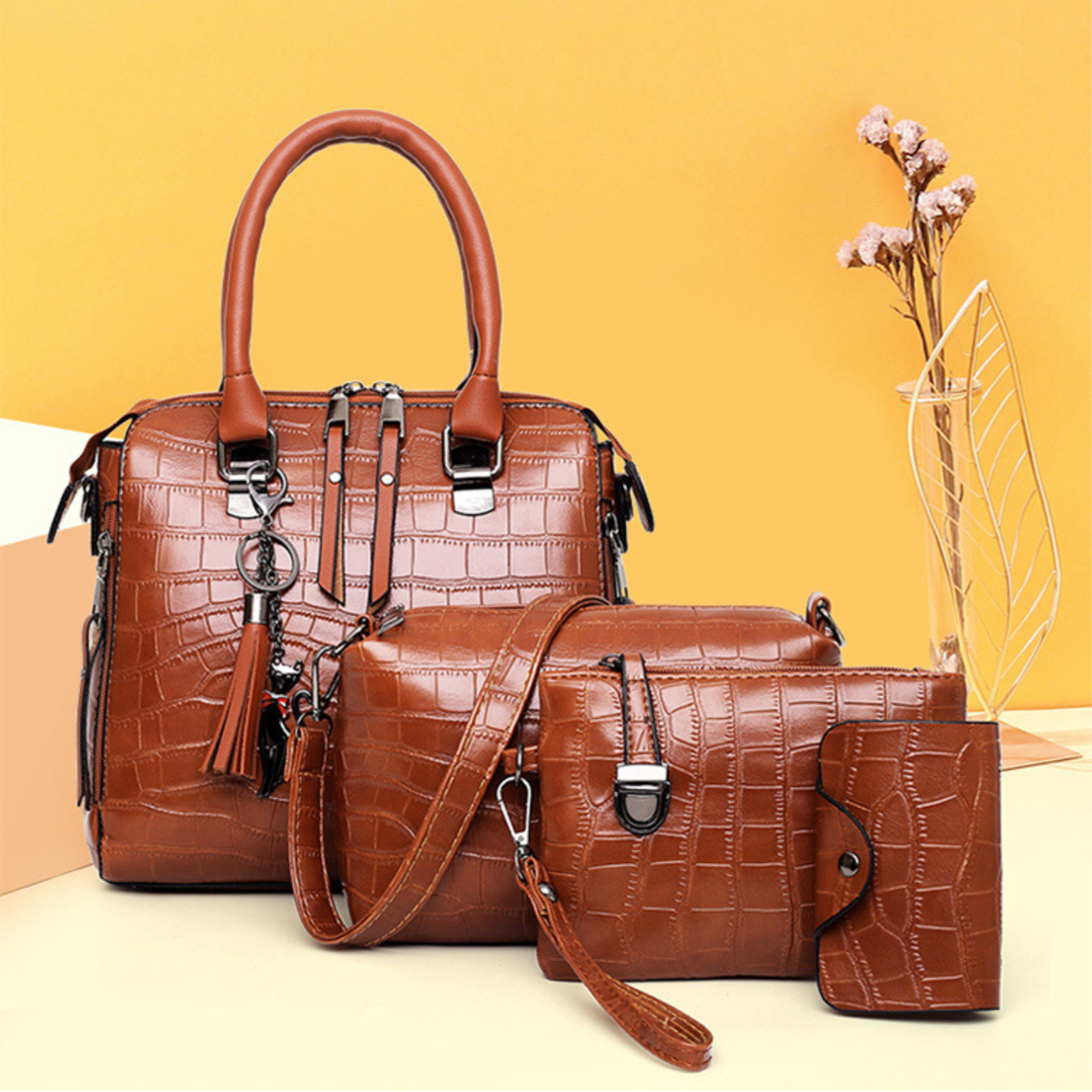 Elvira | Crocodile Bag Set Four Pieces