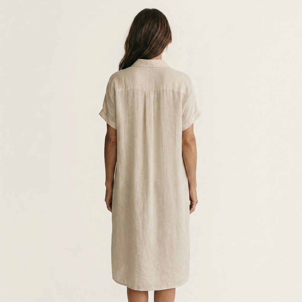 Nidalie | Relaxed Midi Shirt Dress with Rolled Cuffs
