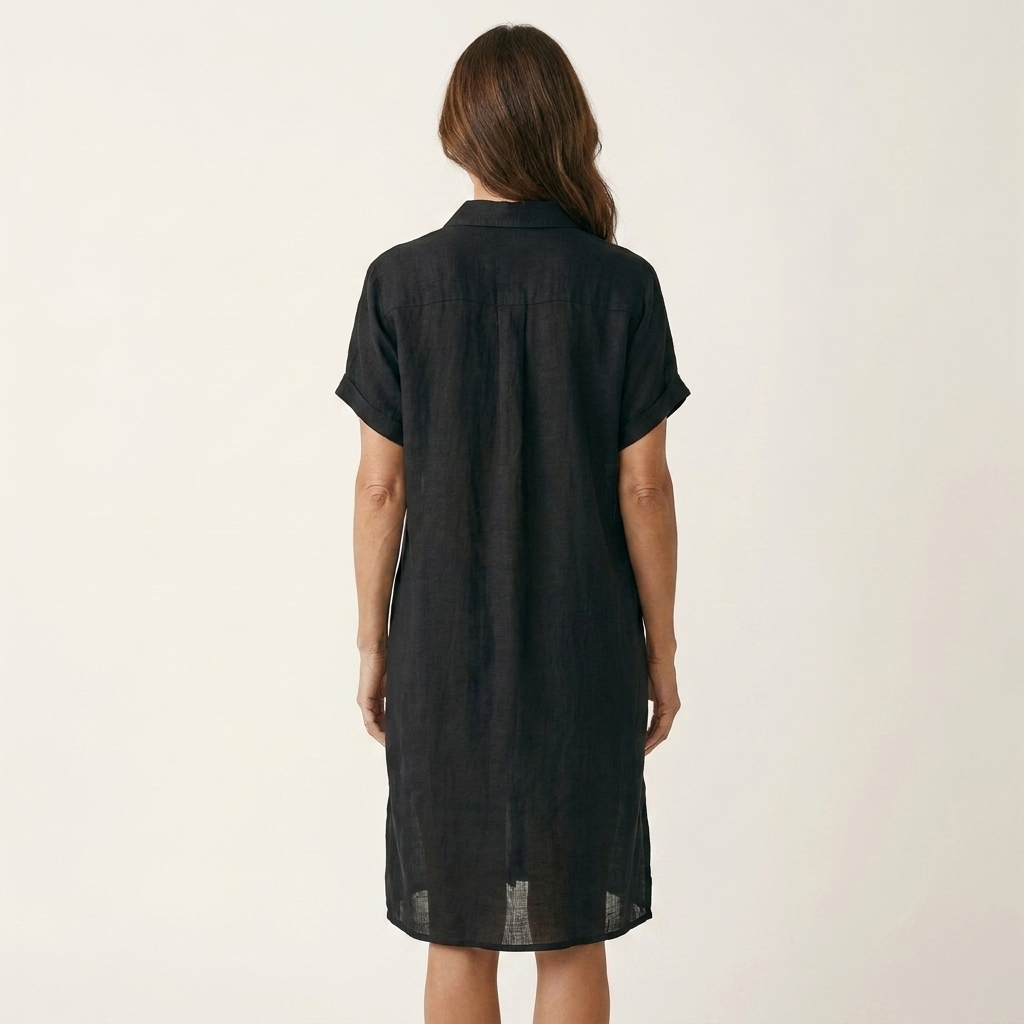 Nidalie | Relaxed Midi Shirt Dress with Rolled Cuffs