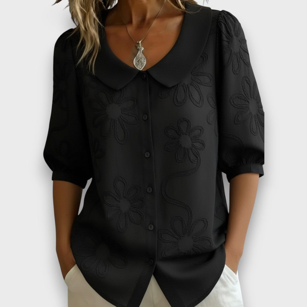 Lena – Embroidered Collar Blouse