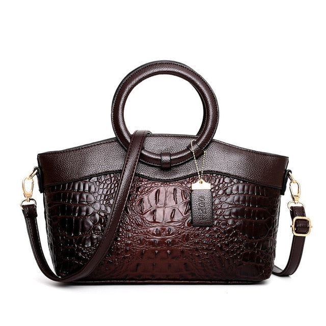 Amalia | Bicolor Crocodile Texture Bag