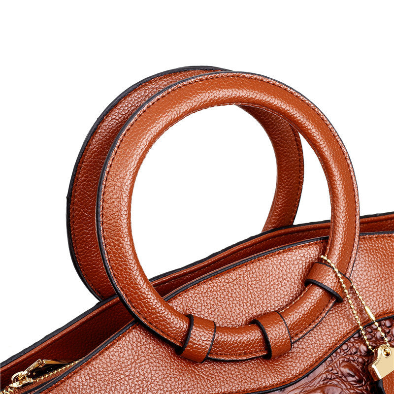 Amalia | Bicolor Crocodile Texture Bag