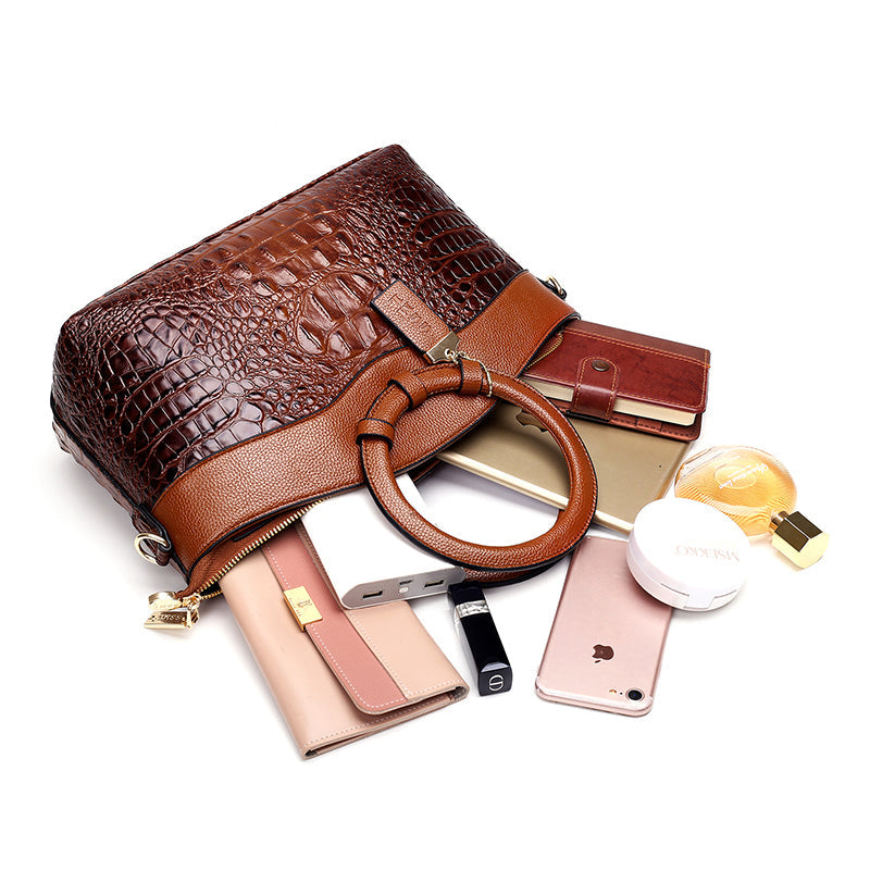 Amalia | Bicolor Crocodile Texture Bag