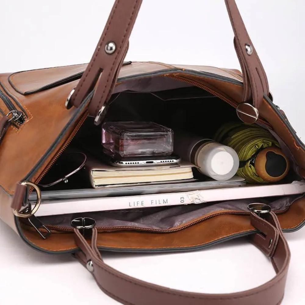 Leticia | Vintage Tote with Side Pockets