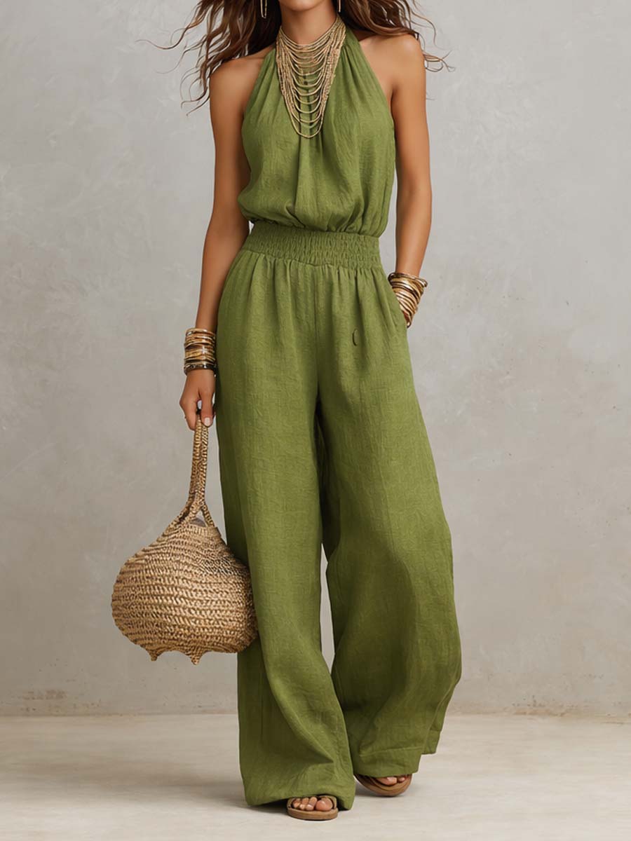 Vivienne | Linen Wide Leg Jumpsuit