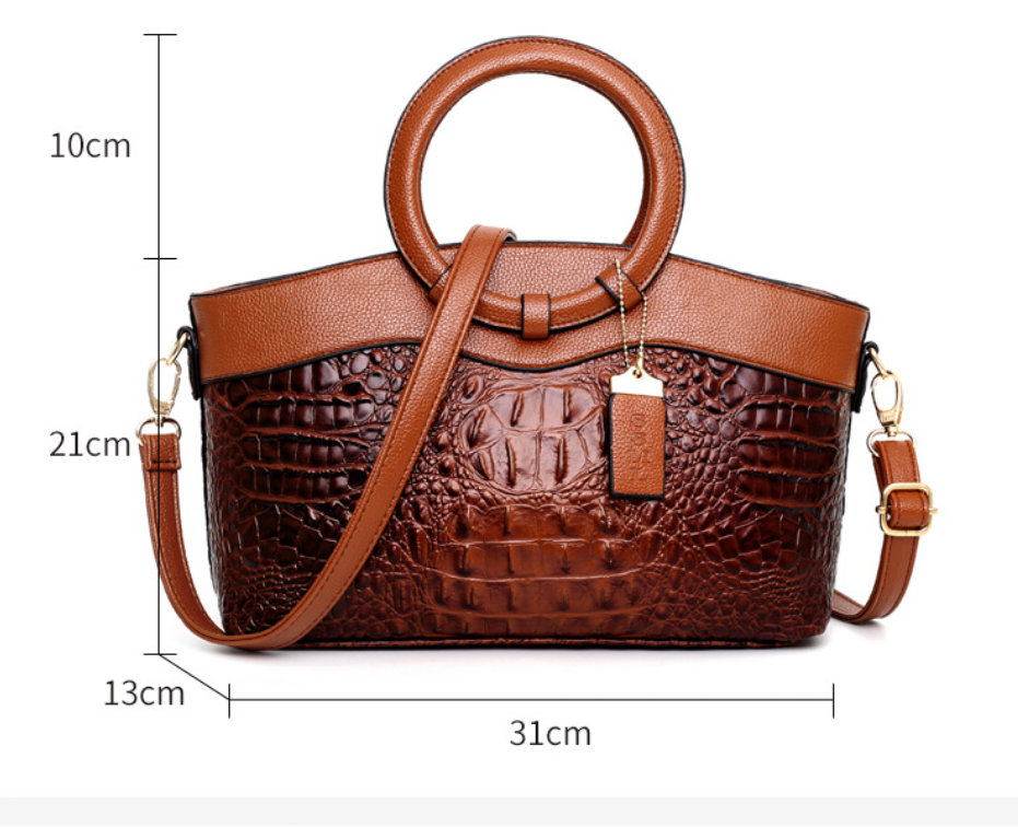 Amalia | Bicolor Crocodile Texture Bag