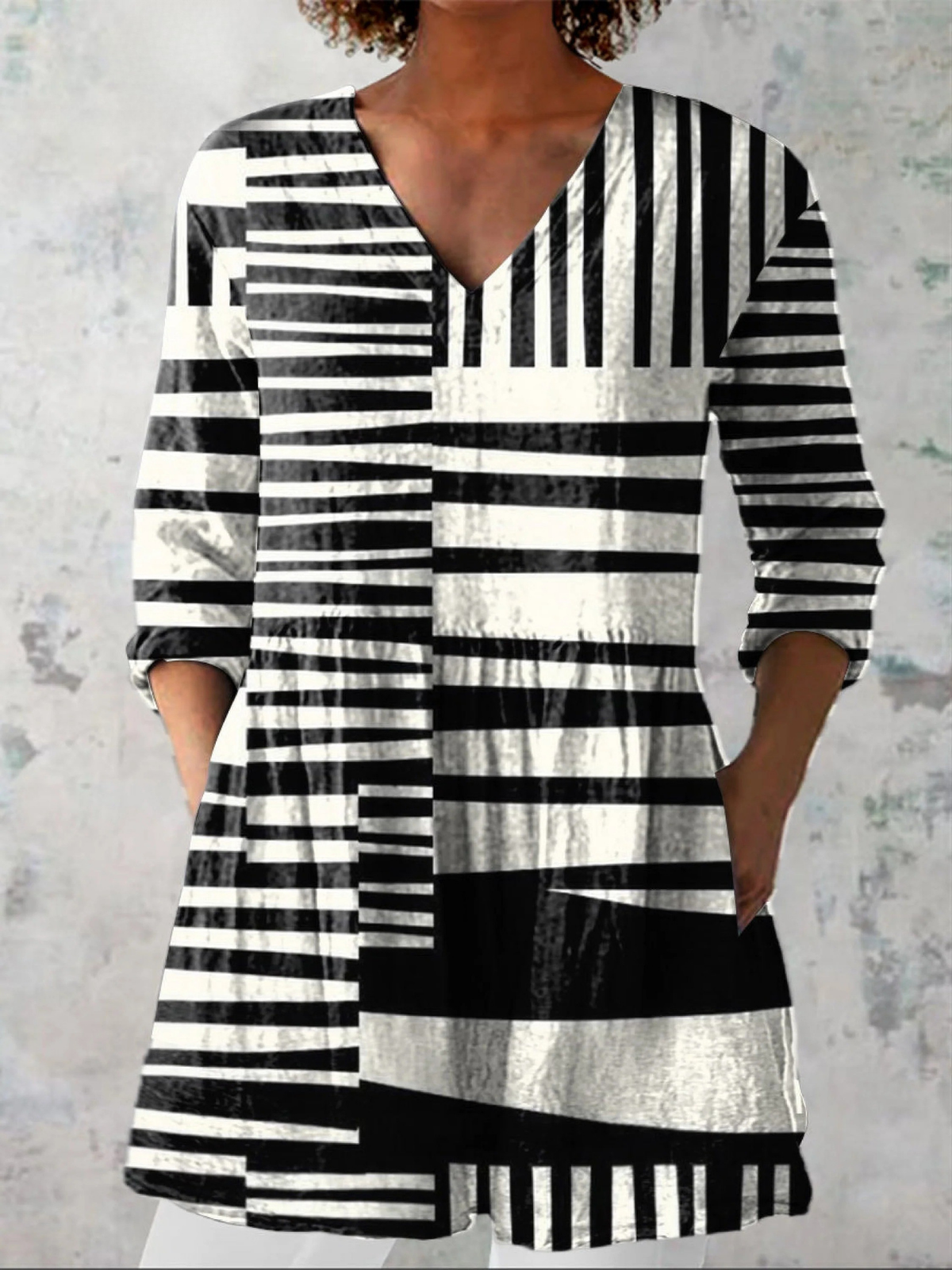 Sophie | Elegant Long V-Neck Blouse