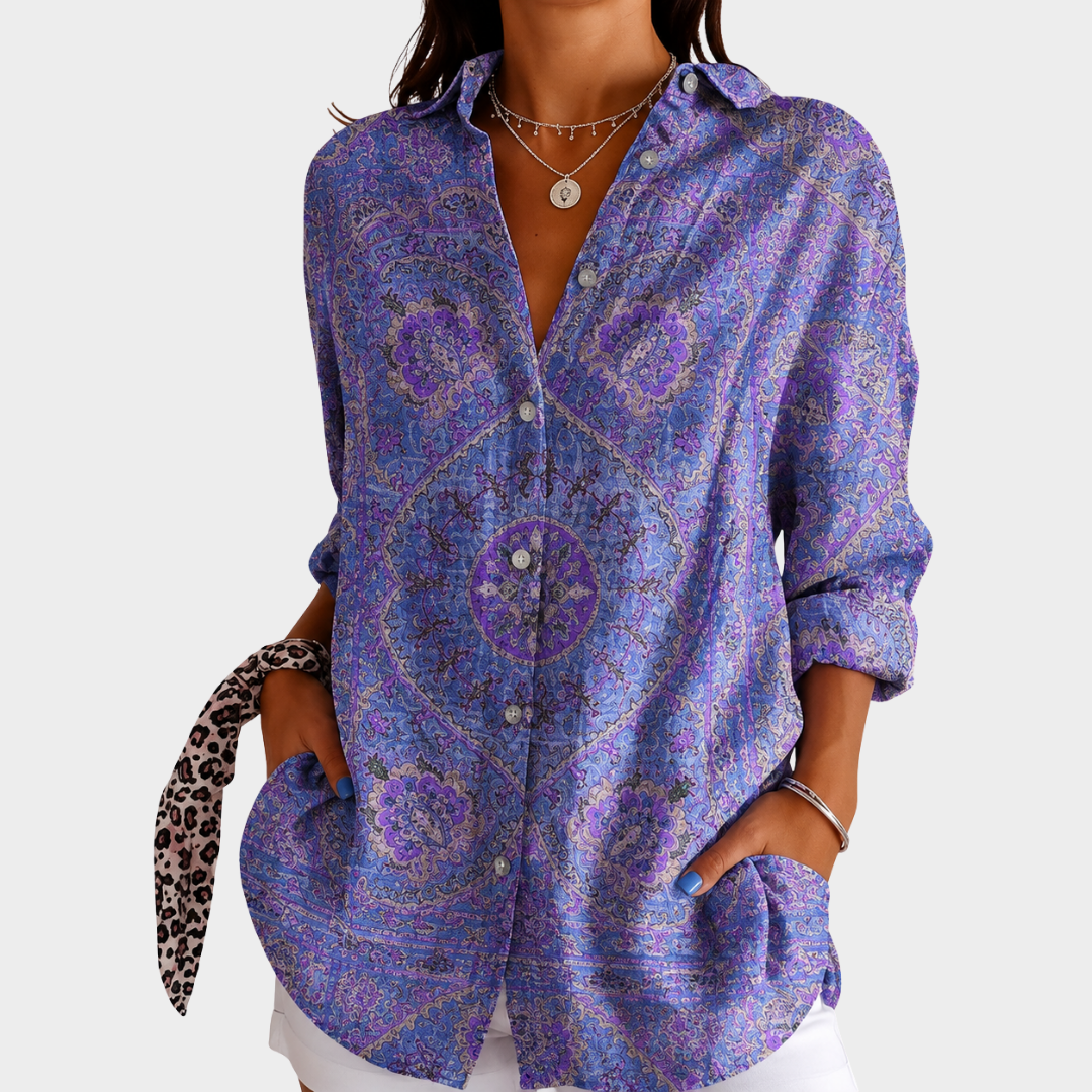 Lightweight and Colorful Blouse with Print