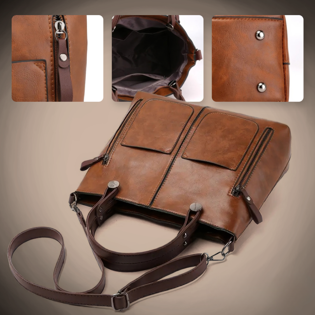 Leticia | Vintage Tote with Side Pockets
