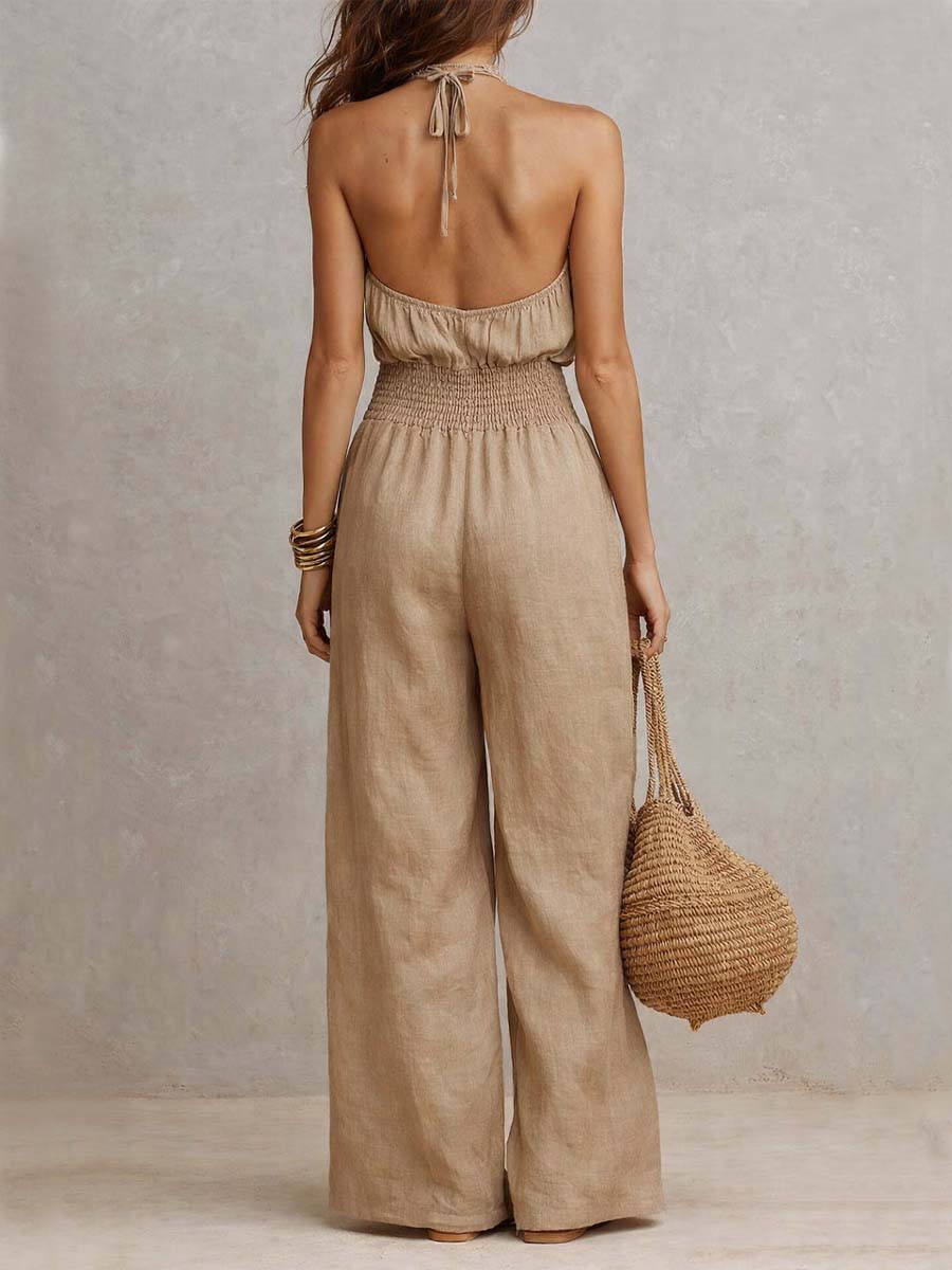 Vivienne | Linen Wide Leg Jumpsuit
