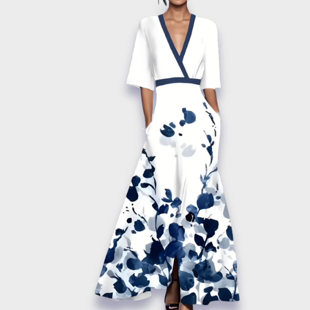 Eliana™ | Elegant Floral A-Line Dress