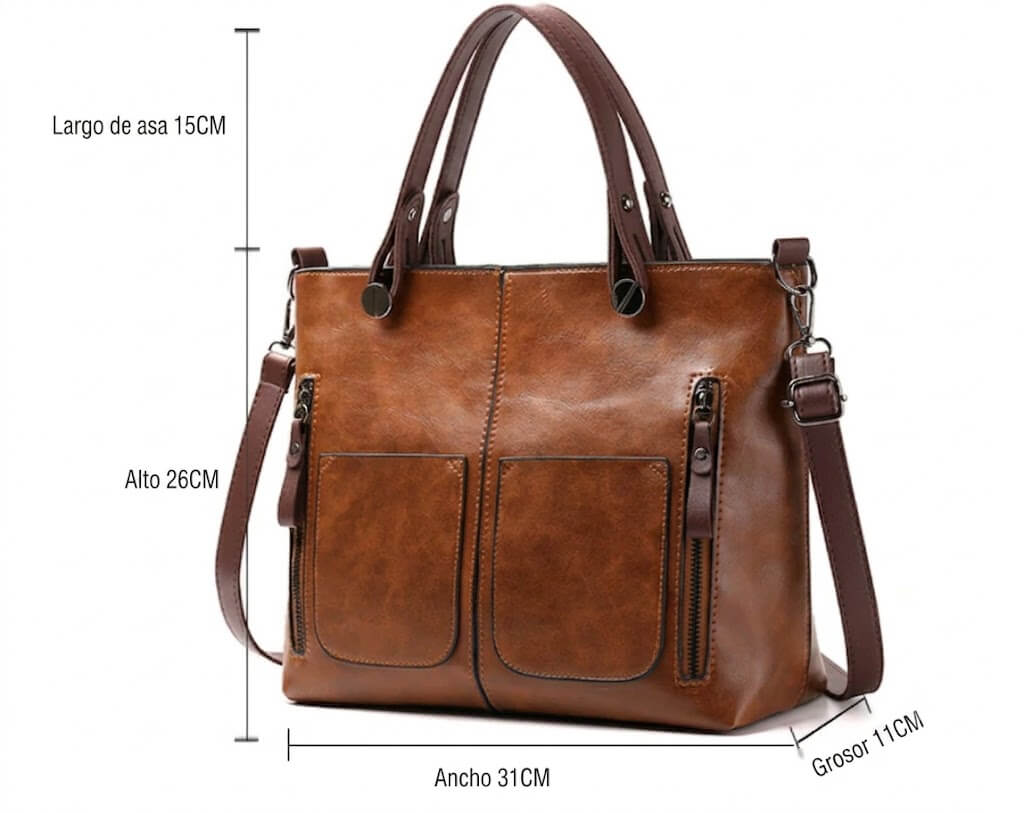 Leticia | Vintage Tote with Side Pockets