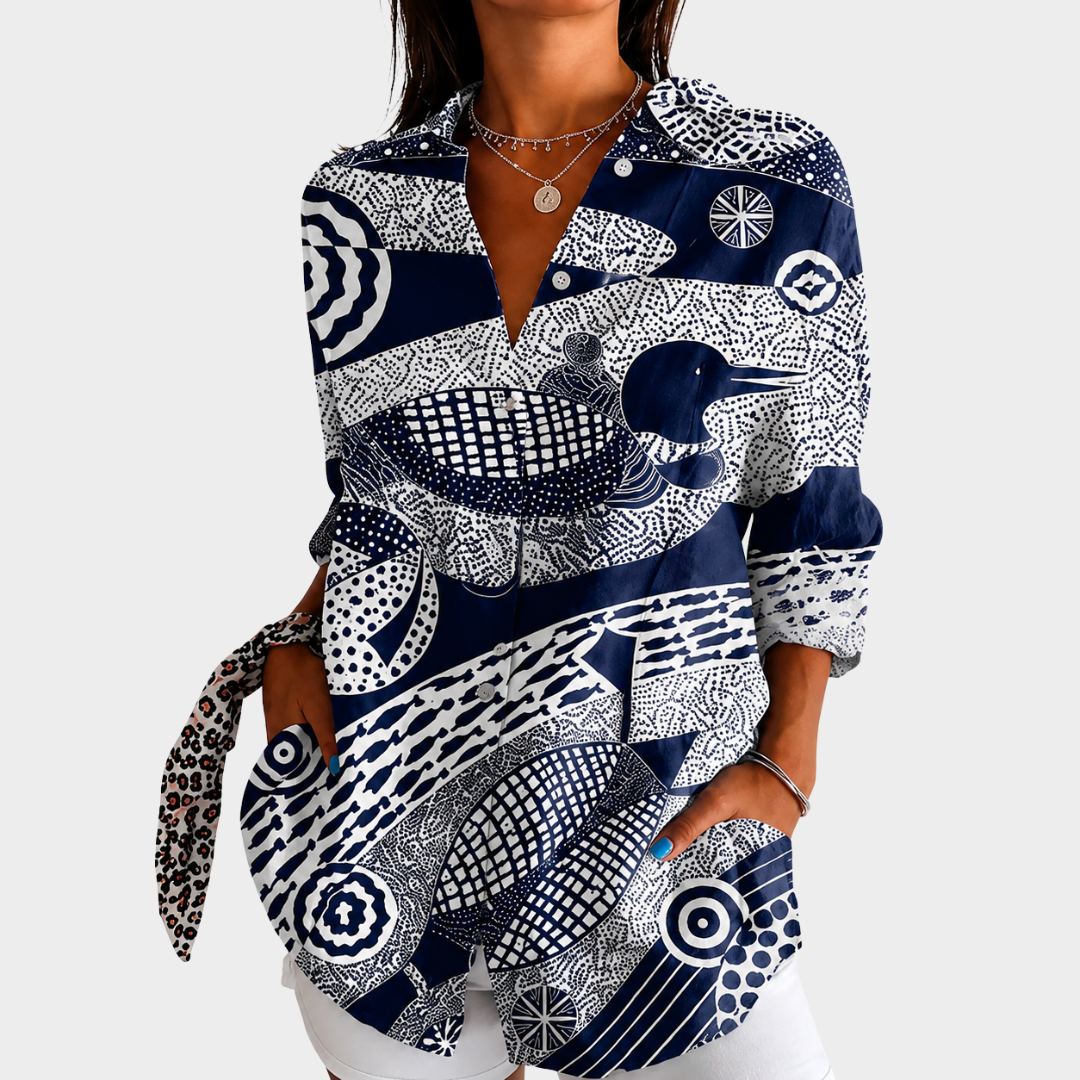 Coastal Mosaic Print Blouse