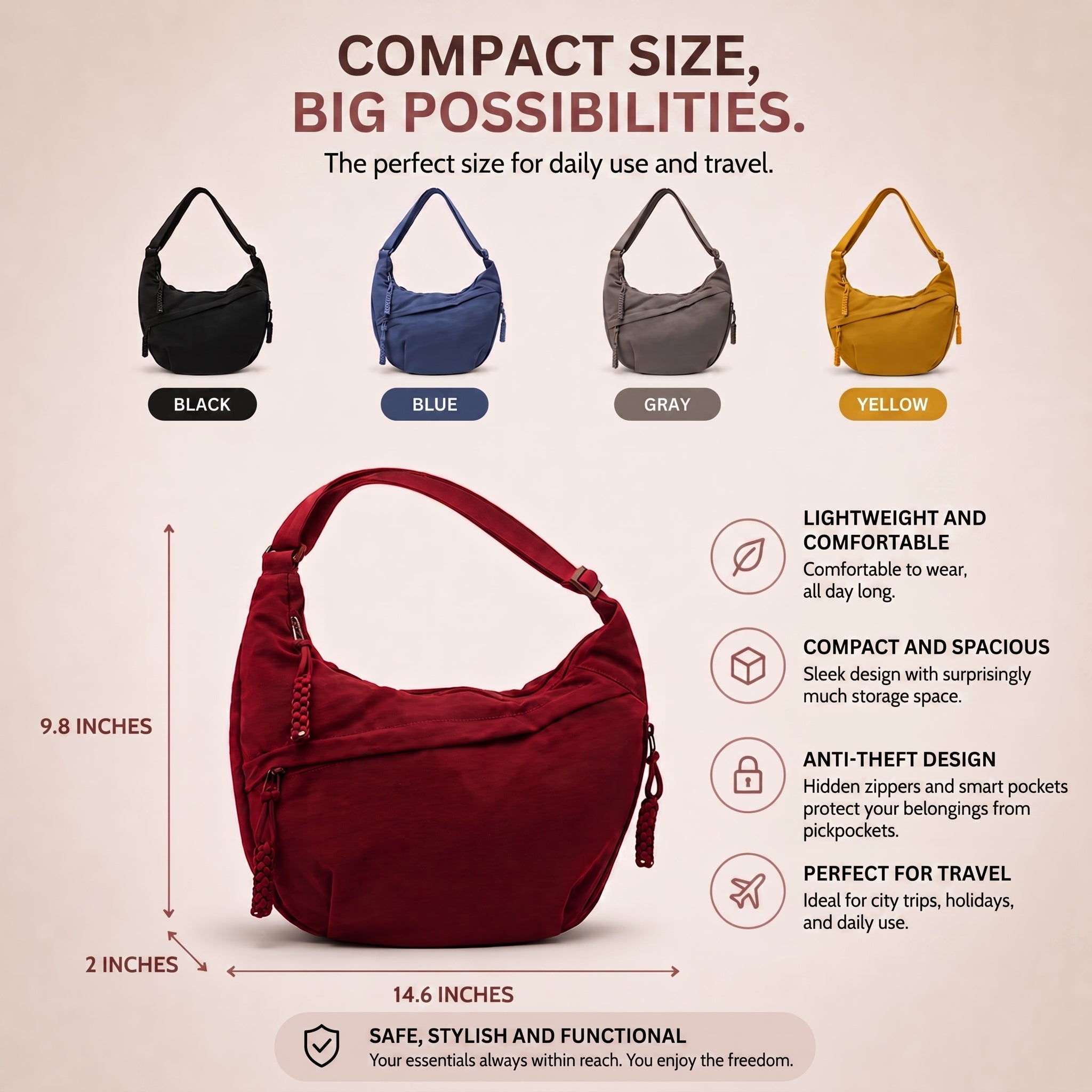 Linda | Crescent Shoulder Bag