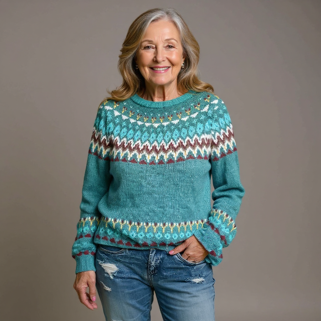 Heather Icelandic Fair Isle Sweater