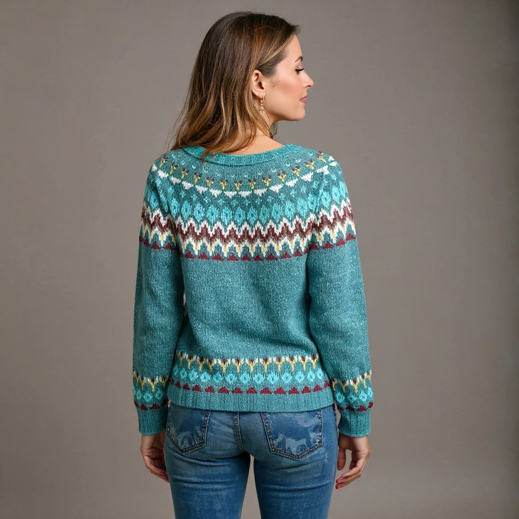 Heather Icelandic Fair Isle Sweater