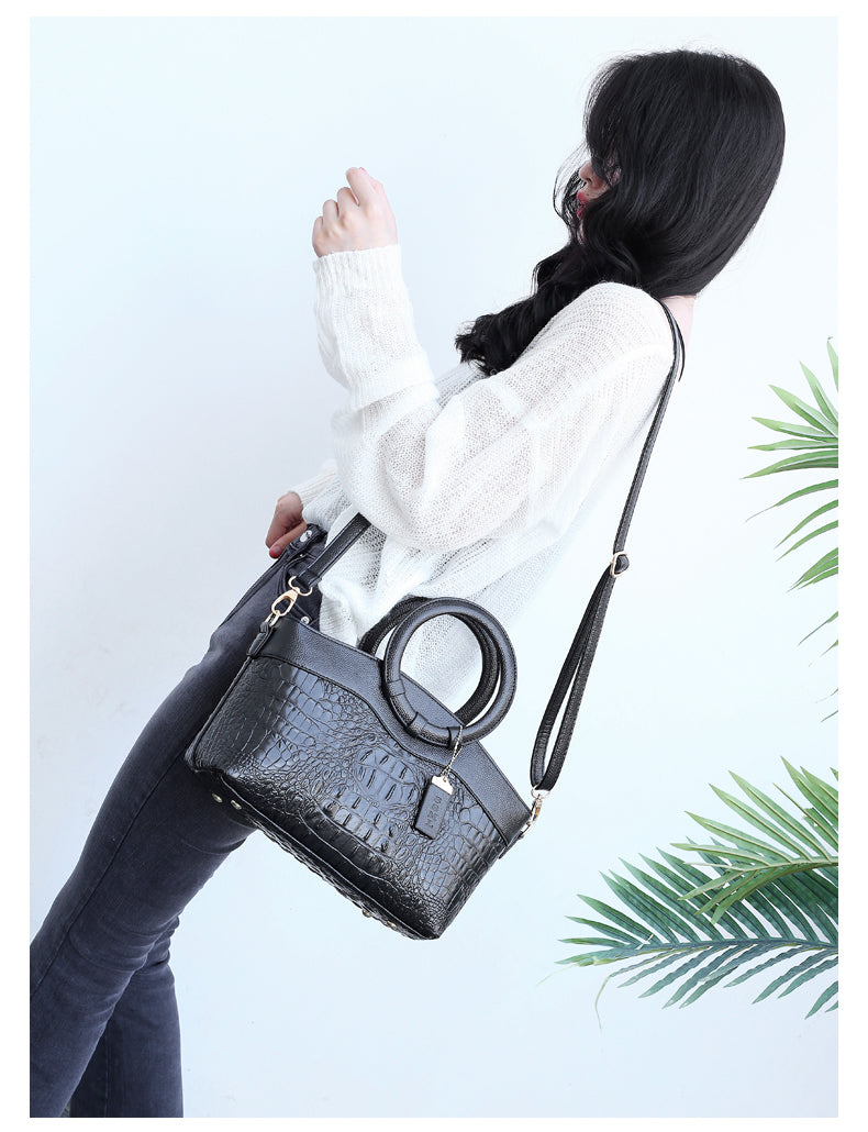 Amalia | Bicolor Crocodile Texture Bag