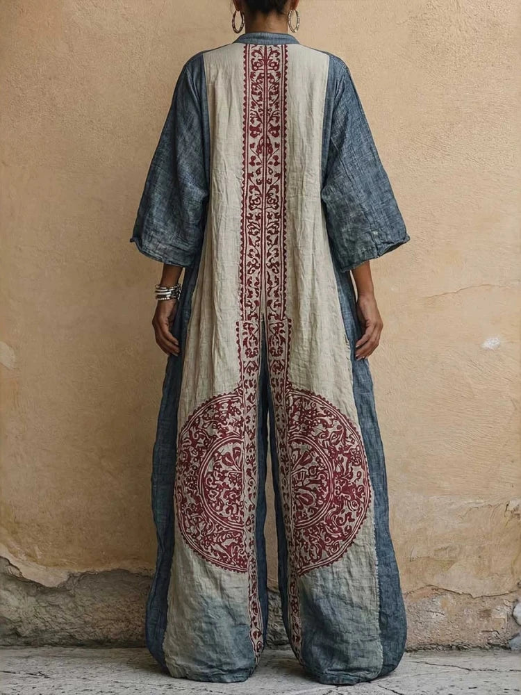 Seraphina™ | Bohemian Artisan Linen Jumpsuit