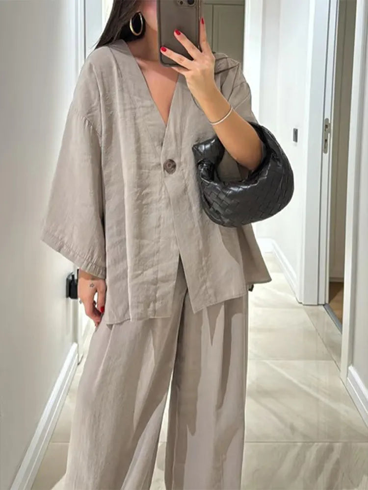 The Ava Set | Effortless Cotton-Linen Elegance