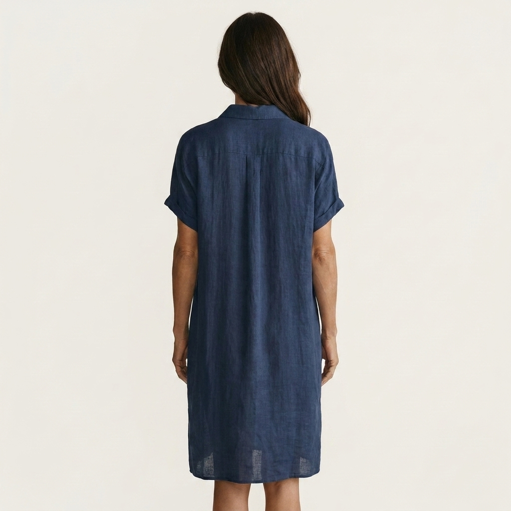 Nidalie | Relaxed Midi Shirt Dress with Rolled Cuffs