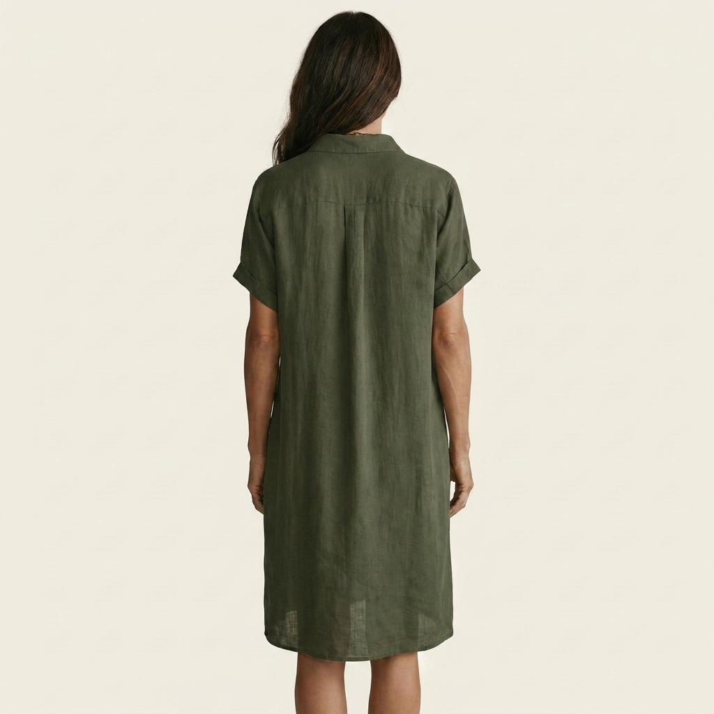 Nidalie | Relaxed Midi Shirt Dress with Rolled Cuffs
