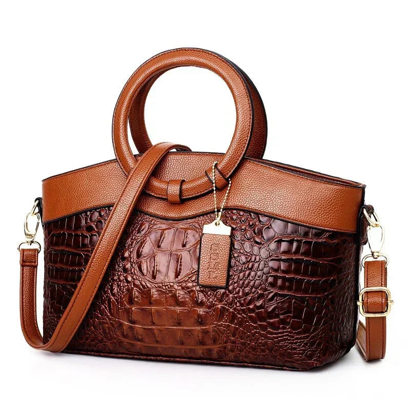 Amalia | Bicolor Crocodile Texture Bag