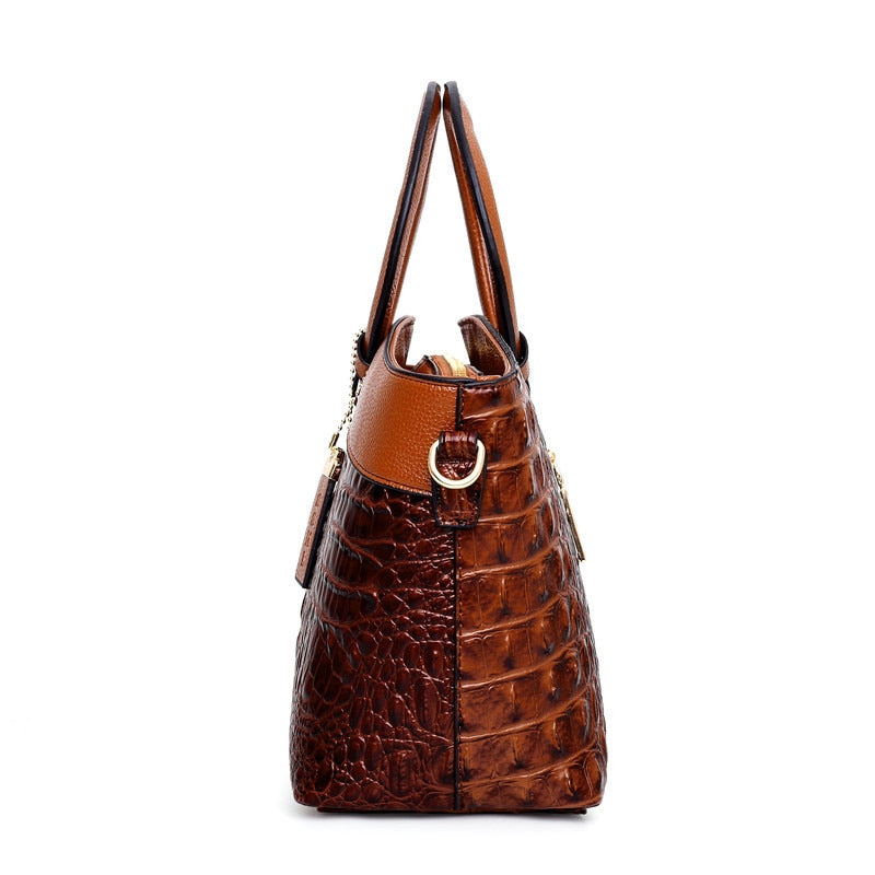 Amalia | Bicolor Crocodile Texture Bag