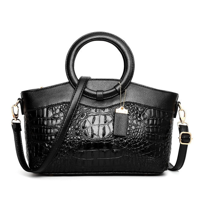 Amalia | Bicolor Crocodile Texture Bag