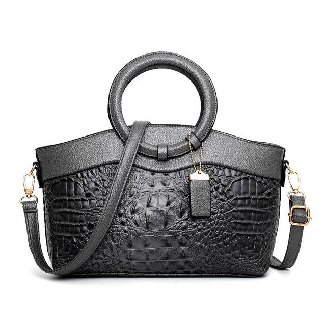 Amalia | Bicolor Crocodile Texture Bag