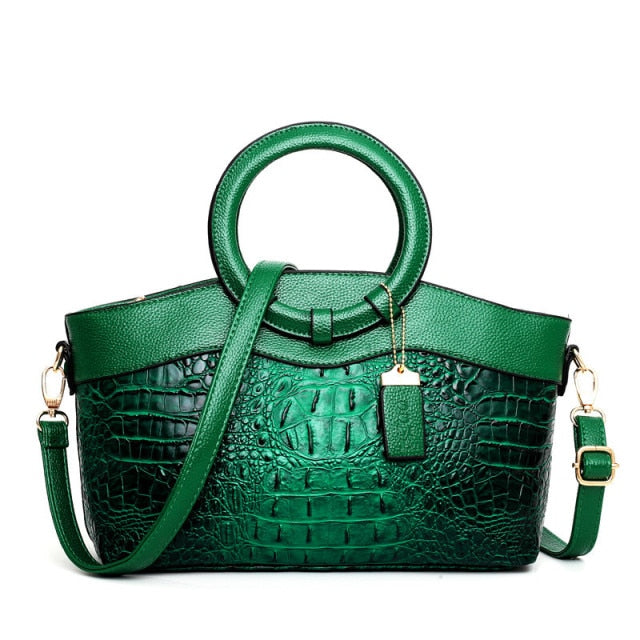 Amalia | Bicolor Crocodile Texture Bag