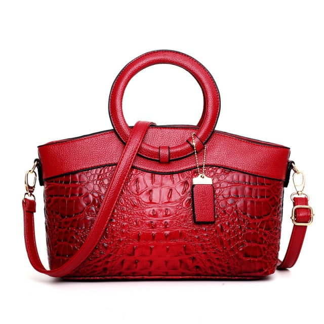 Amalia | Bicolor Crocodile Texture Bag