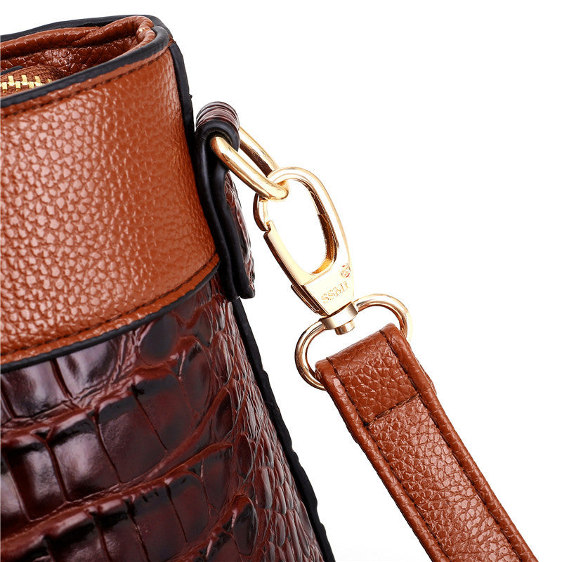 Amalia | Bicolor Crocodile Texture Bag