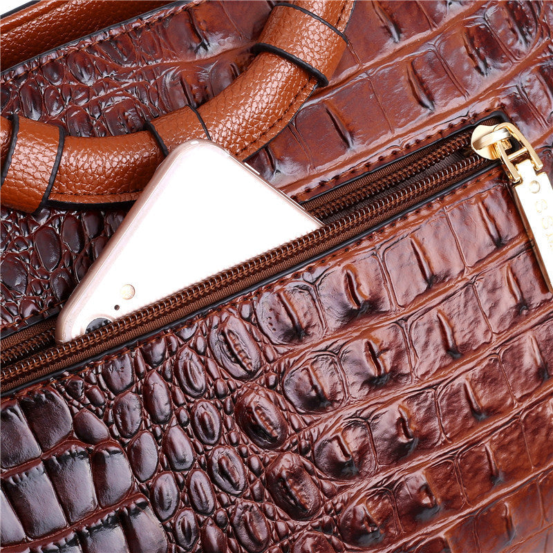 Amalia | Bicolor Crocodile Texture Bag